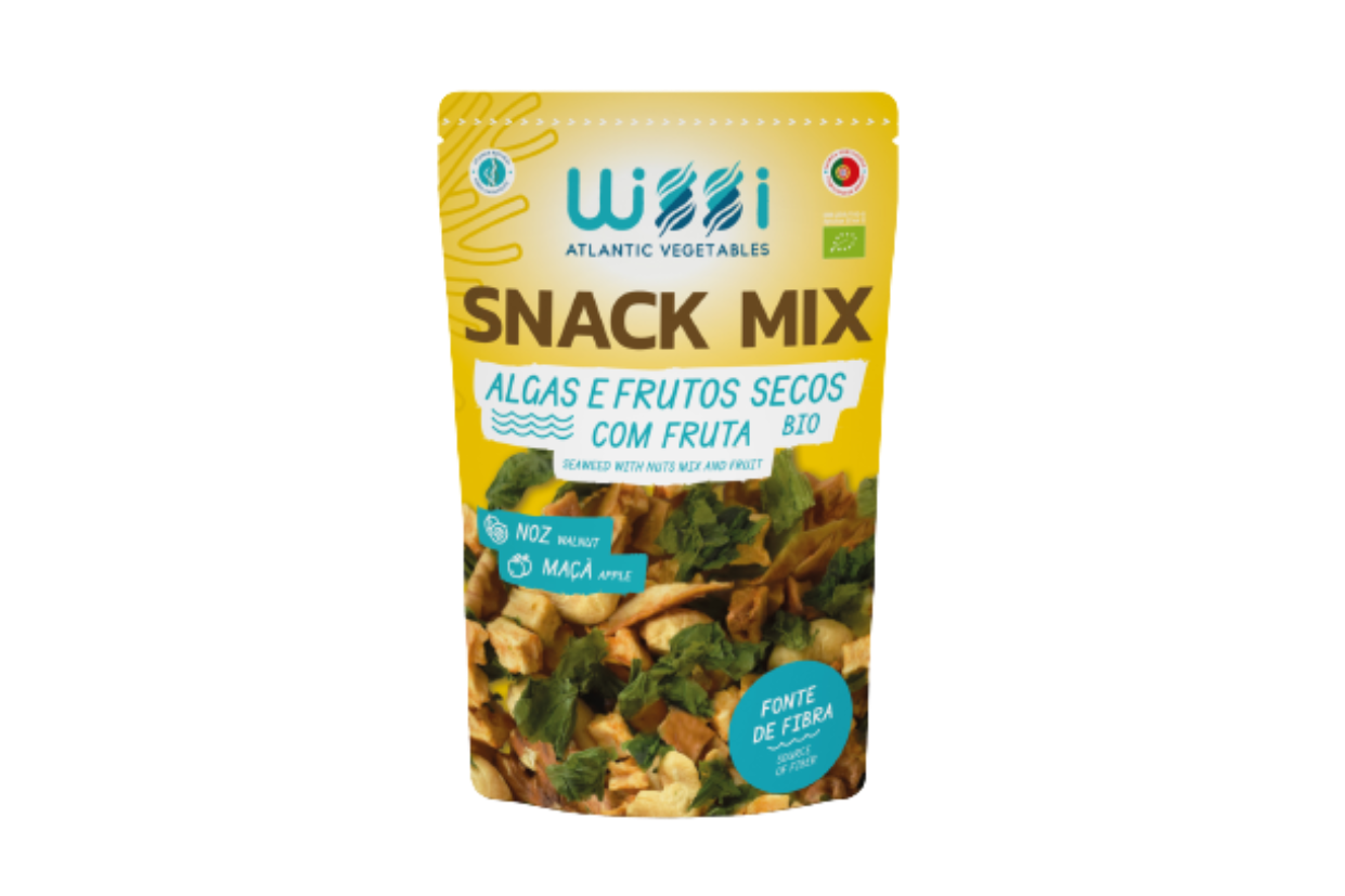 Snack Algas e Frutos Secos Noz e Maca